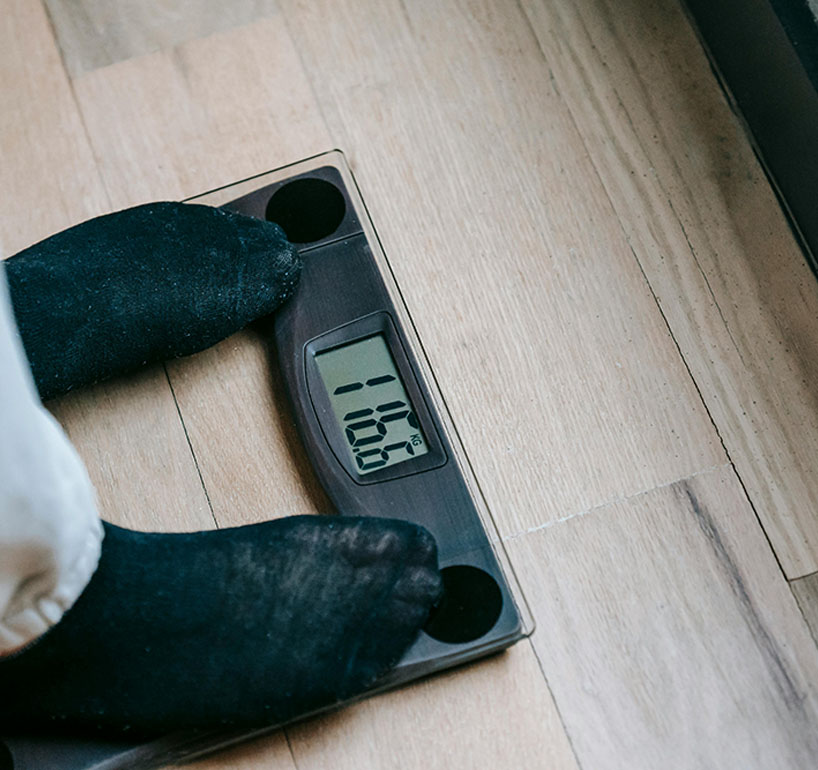 Person standing on scales